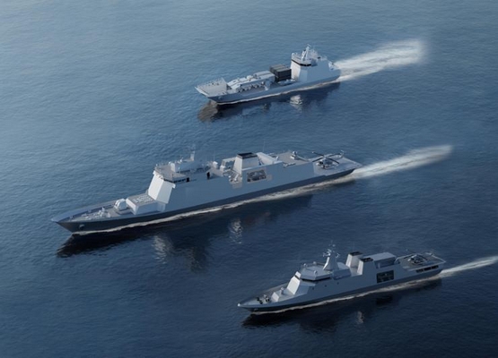 Rendering of HD HHI Frigate, Amphibious Warship, and OPV