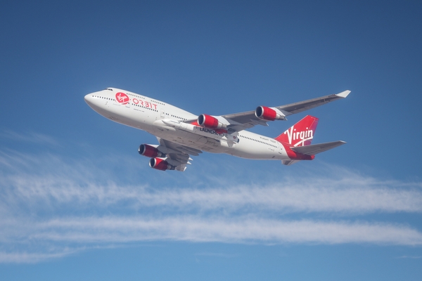 Virgin Orbits 747 Cosmic Girl with LauncherOne